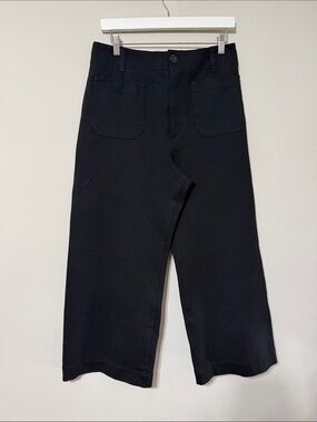 Anthropologie Black Wide-Leg Crop Pants
